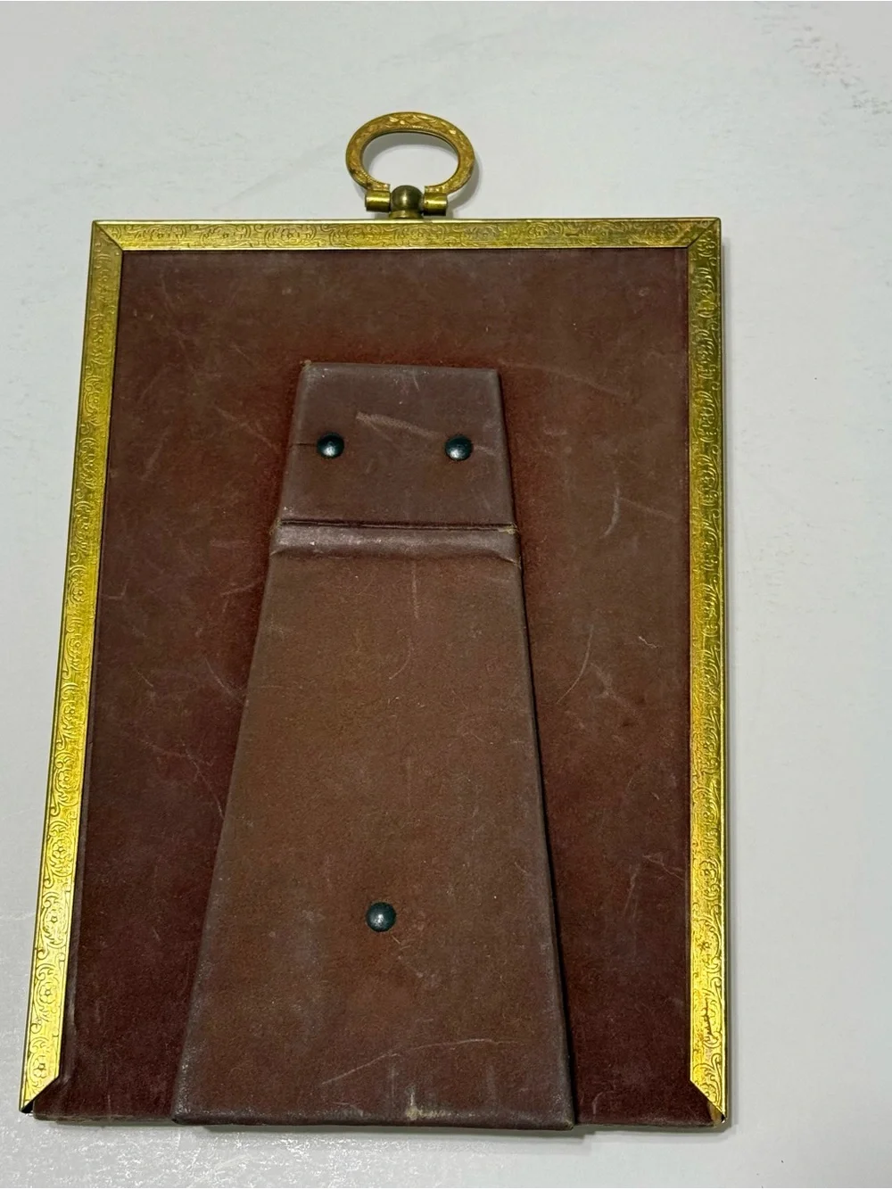 Vintage Michelangelo Pietà Copper Relief Wall Plaque Brass Frame Religious Art